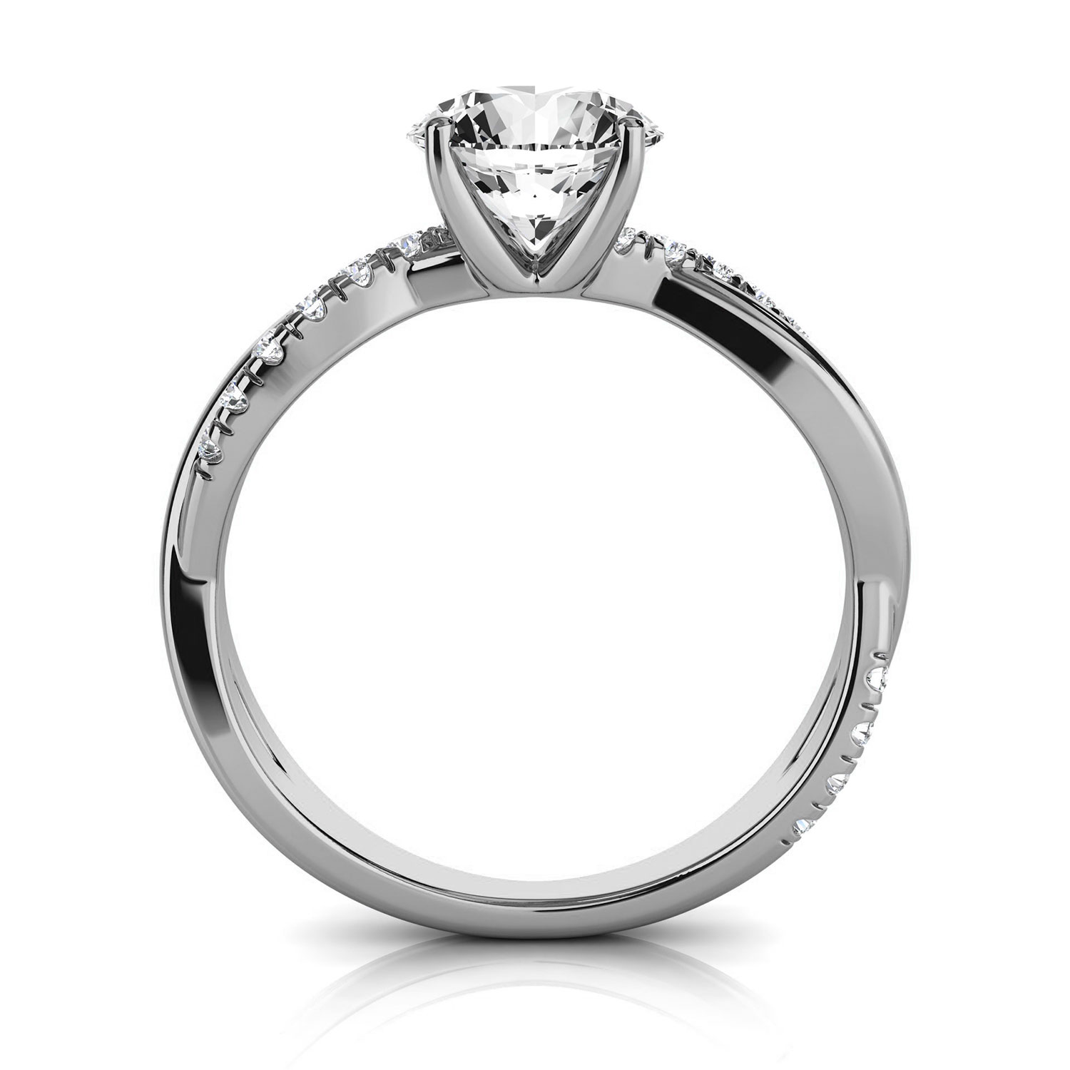 14K White Gold Margo Petite Twisted Vine Lab Grown Diamond Ring (1/5 ct. tw)